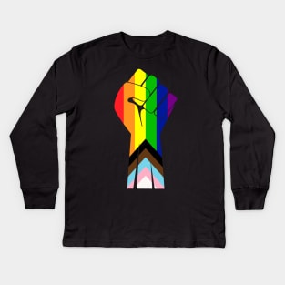 Raised Fist - BLM / Pride Kids Long Sleeve T-Shirt